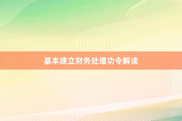 基本建立财务处理功令解读